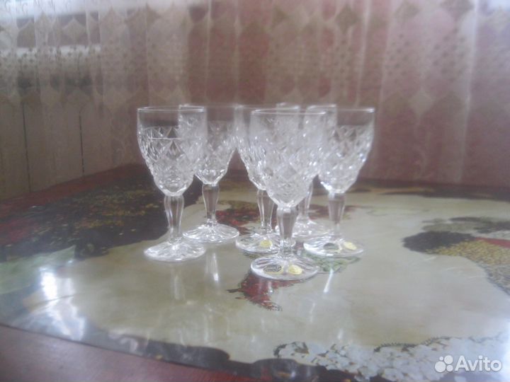 Хрустальный набор (Чехия) графин, 6 фужеров