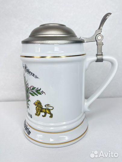 Немецкая фарфоровая пивная кружка