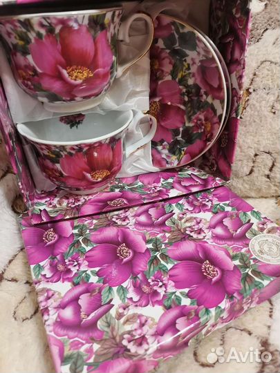 Набор 2 чашки и 2 блюдца, новый