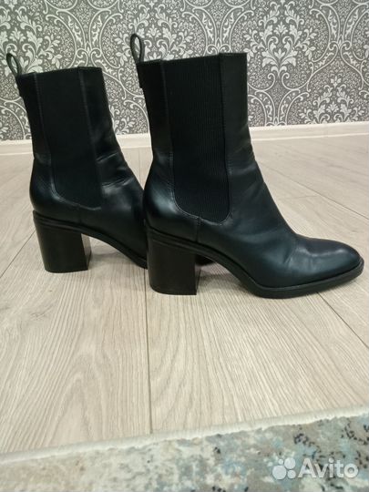 Ботильоны zara 40 натуральная кожа