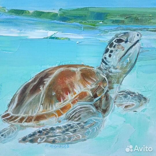 Картина маслом на холсте Черепаха