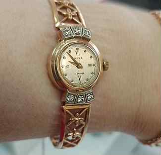 Золотые часы чайка с бриллиантами СССР