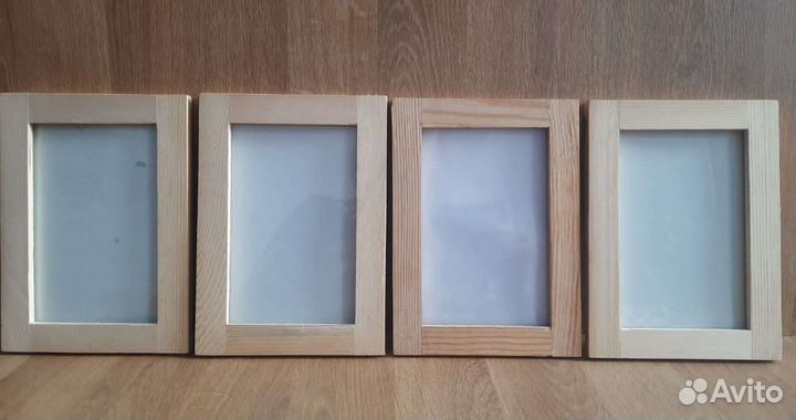 Рамка новая деревянная необработанная со стеклом