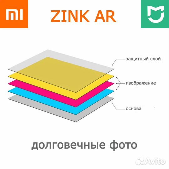 Фотобумага для принтера xiaomi AR zink 50 листов