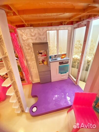 Кукольный домик для барби с мебелью Malibu