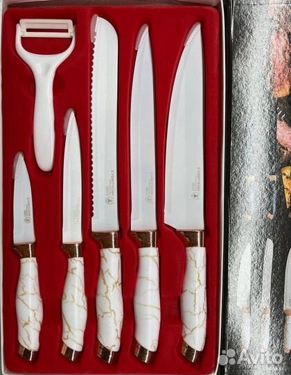 Набор кухонных ножей evdrtverh kitchen KS-14, 6 пр