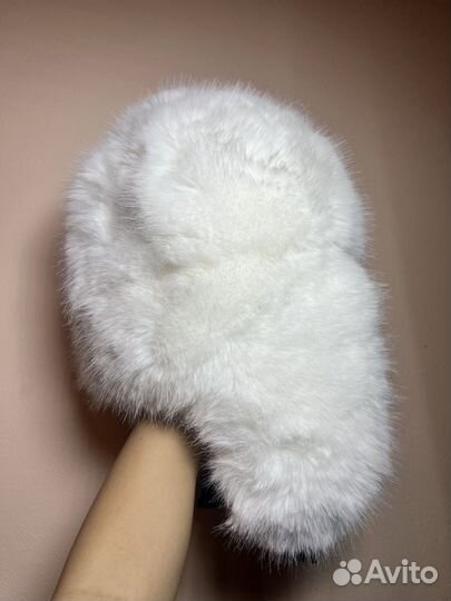 Шапка ушанка полностью меховая y2k