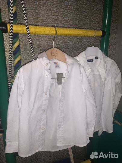 Рубашки белые для мальчика 98
