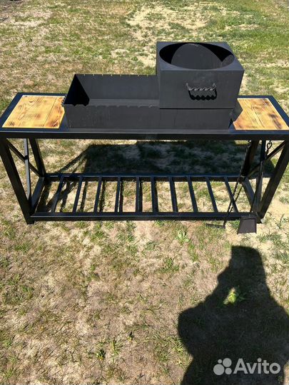 Мангал с печью под казан