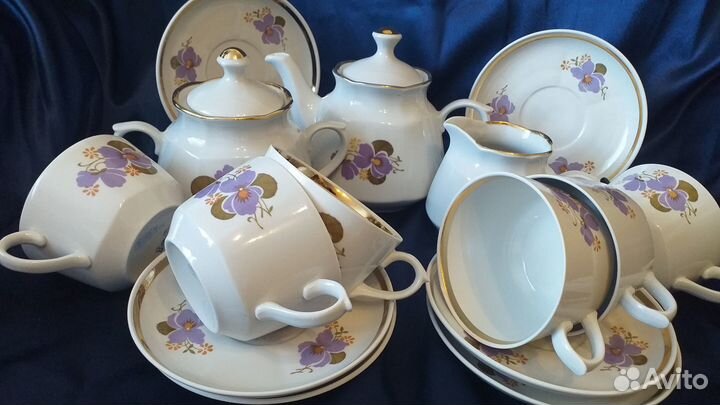 Чайный сервиз фиалки рига