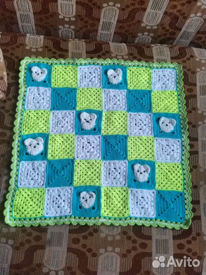 Плед детский с мишками 50х50см