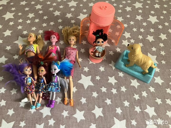 Игрушки, куклы, рюкзачок, пазлы