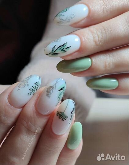 Маникюр наращивание гель лак