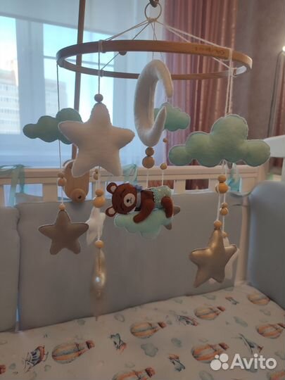 Мобиль на кроватку+блок+кронштейн