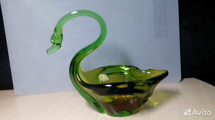 Пепельница, цветное стекло Богемия