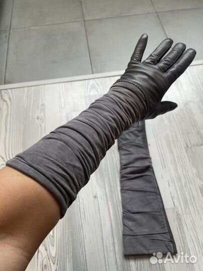 Длинные кожаные перчатки