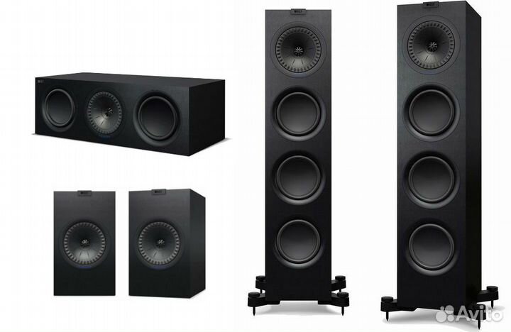 Комплект акустики 5.0 KEF Black Q750+Q150+Q250C