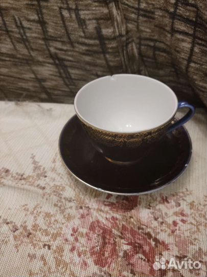 Чашка с блюдцем лфз кобальт