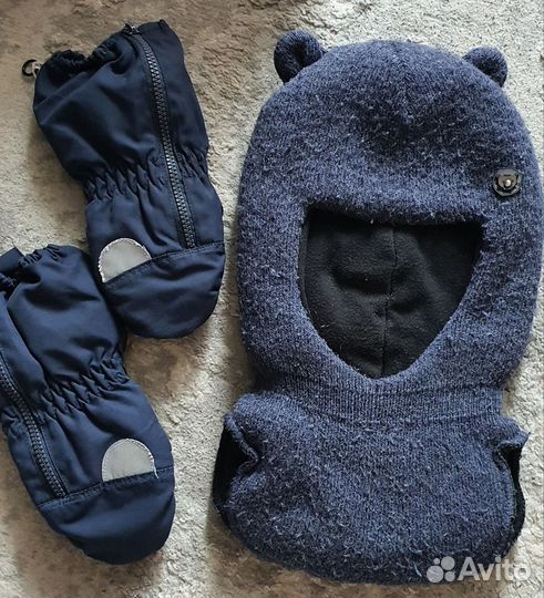 Шапка шлем и варежки