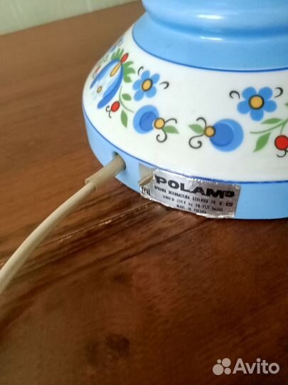 Лампа настольная с абажуром винтаж Polam Польша