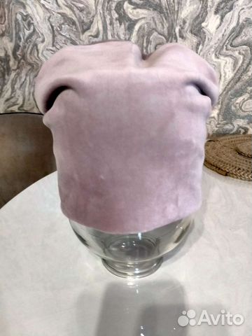 Шапка бини велюровая. Новая. Размер с 54-58