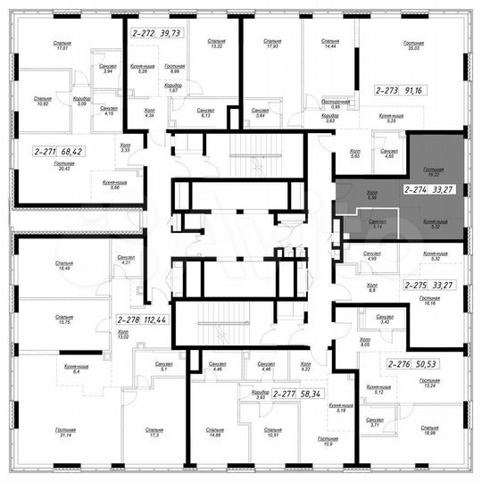 Квартира-студия, 33 м², 30/36 эт.