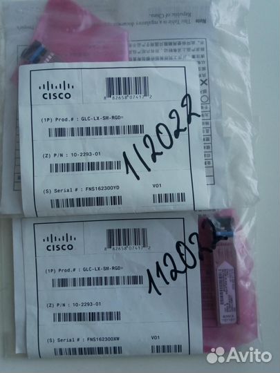 Трансиверы Cisco GLC-LX-SM-RGD новые в упак