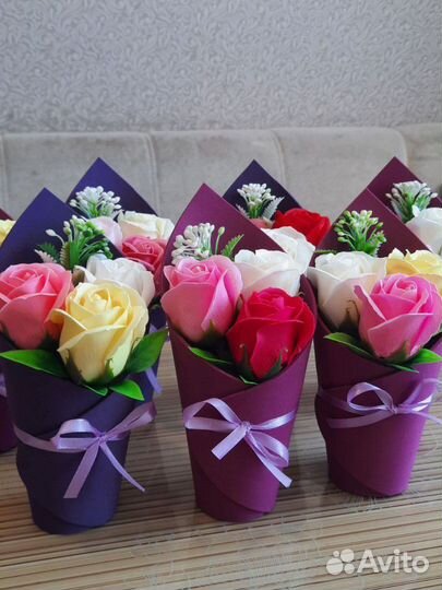Подарок букеты из мыльных роз