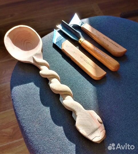 Деревянная ложка - удав (своя резьба по дереву)