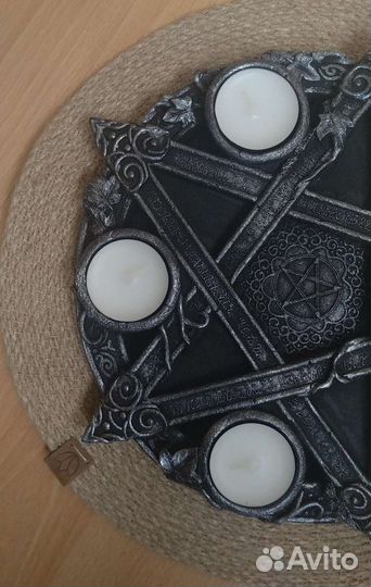 Подсвечник пентаграмма гипс