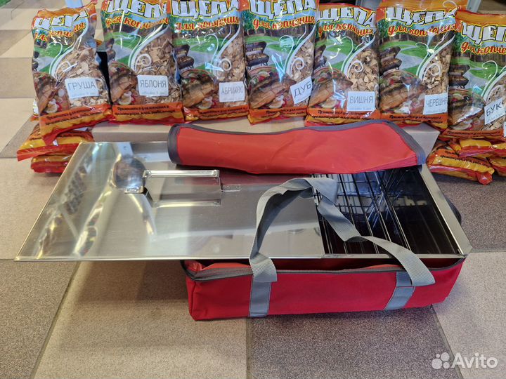 Коптильни нержавейка, сталь, домиком, щепа