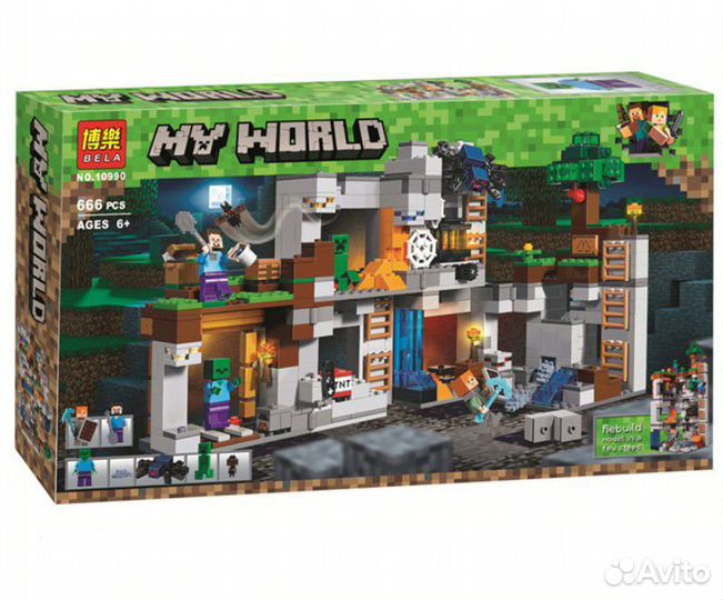 Конструктор Приключения в шахтах Майнкрафт 666 дет