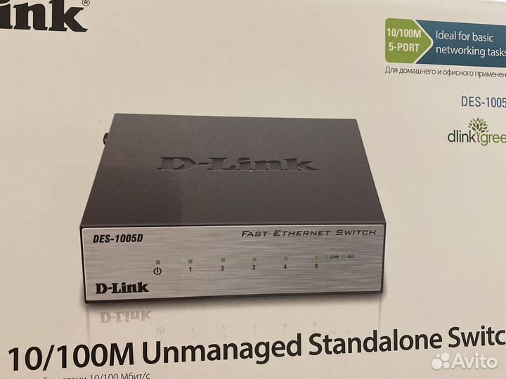 Коммутатор D-Link DES-1005D/O2B, неуправляемый