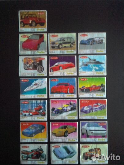 Вкладыши от жвачки turbo