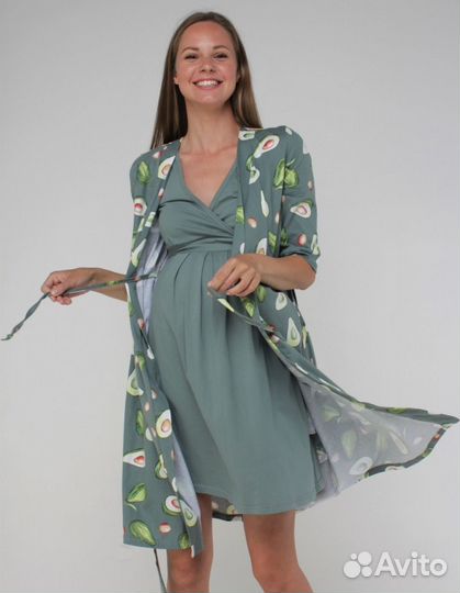 Комплект халат и сорочка в роддом