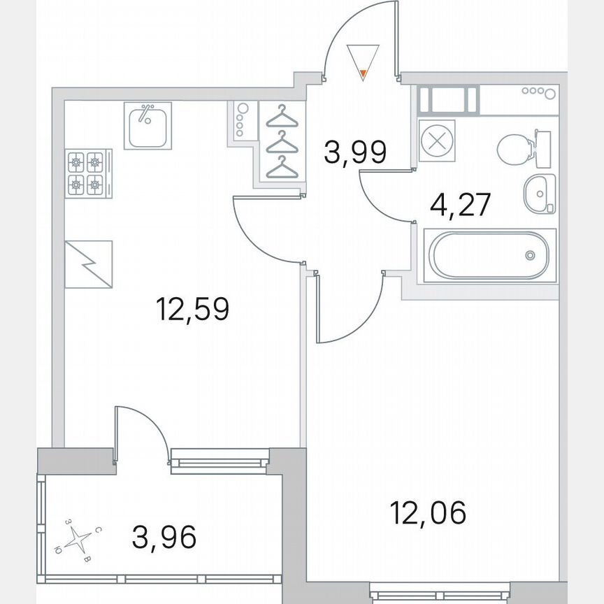 1-к. квартира, 34,9 м², 5/5 эт.