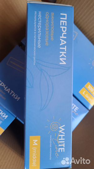 Перчатки виниловые M,L,S прозрачные