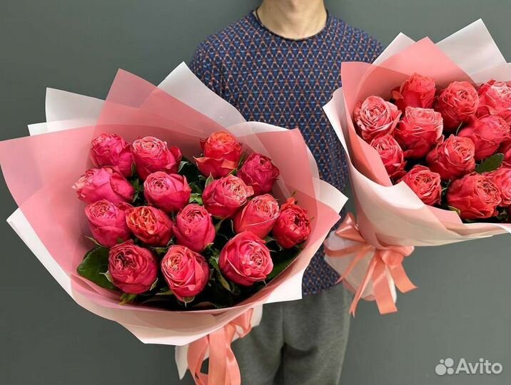 Розы. Пионовидные розы. Букет роз