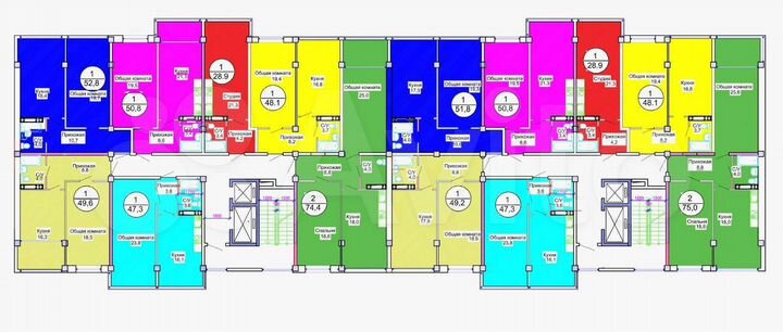 1-к. квартира, 48,1 м², 10/12 эт.