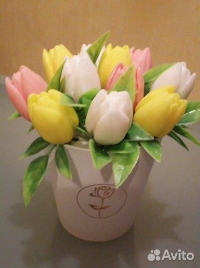Букет тюльпанов из мыла ручной работы