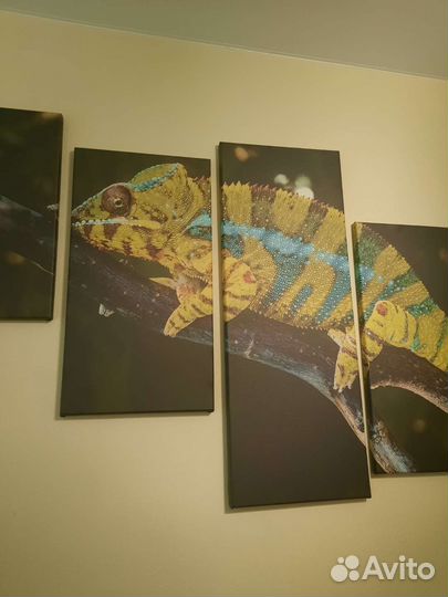 Модульная картина хамелеон