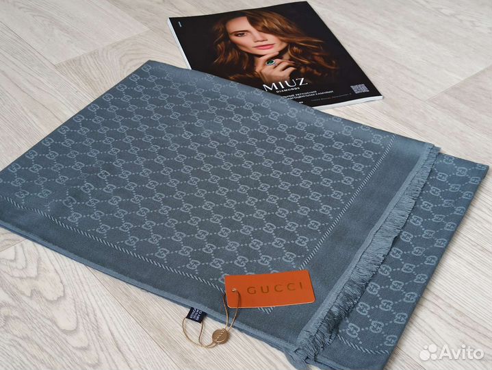 Палантин серый Кашемир Gucci 8 цветов
