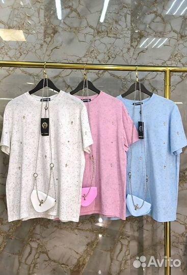 Футболка chrome hearts с сумочкой