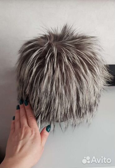 Шапка вязанная чернобурка