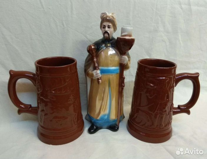 Пивная кружка керамическая, штоф графин