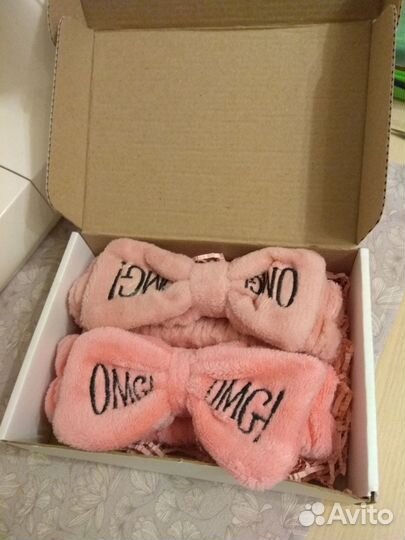 Повязка на голову с бантом для умывания