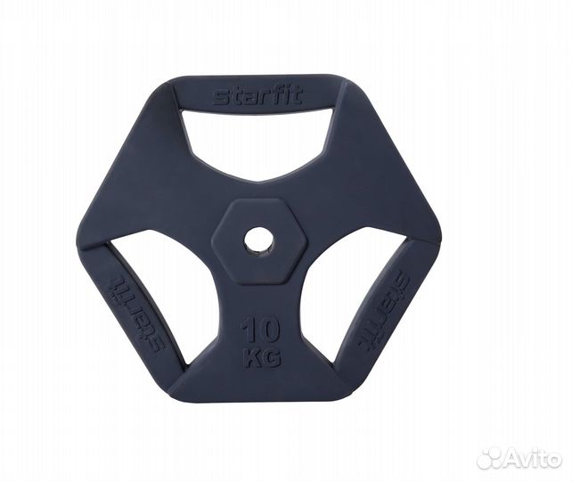 Диск обрезиненный с хватами starfit BB-205 10 кг