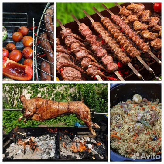 Мангал-казан-гриль-вертело с 3д крышей