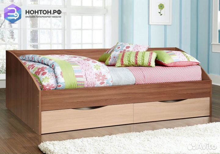 Кровать Фея-3 ясень шимо темный / ясень шимо светл