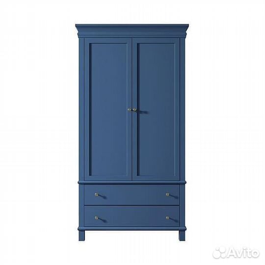 Шкаф Верн двухстворчатый с ящиками синий